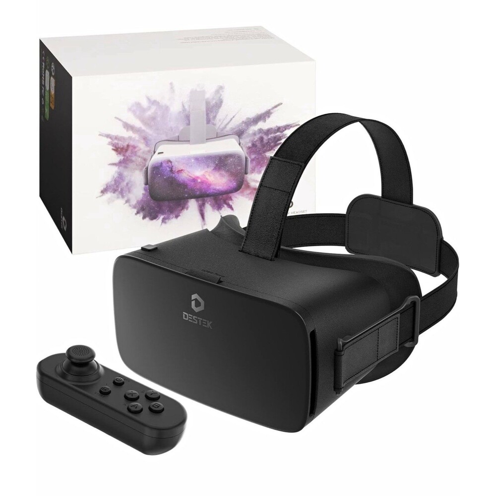 DESTEK V5 V5-2 Smartphone VR Headset w/ Controller Bluetooth Black